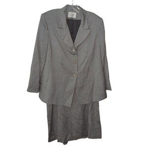 Le Suit Gray Blazer And Skirt Set Size 16WP